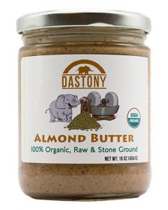 Stone Ground Organic Raw Almond Butter -16 oz