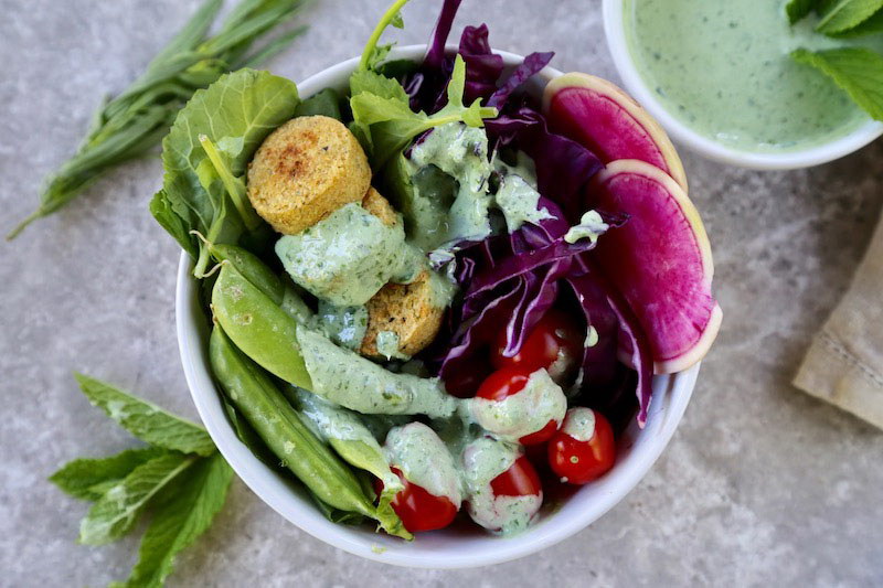 Wild Green Tarragon and Cilantro Pine Nut Dressing