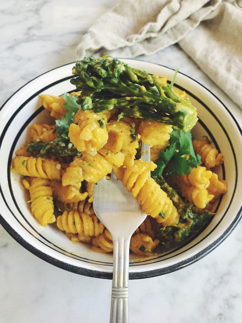 Quinoa Pasta with Broccoli and Smokey Tahini Cheeze Sauce