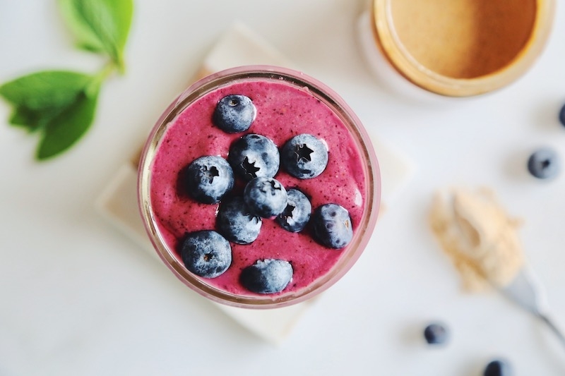 Antioxidant Packed Sprouted Almond Berry Blast Smoothie for Glowing Skin