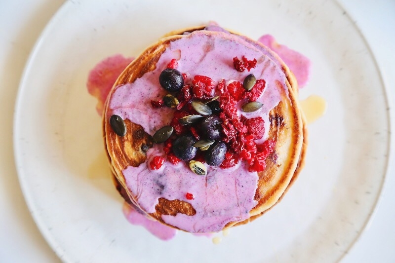 Fluffy Almond and Cassava Flour Blueberry Paleo Pancakes